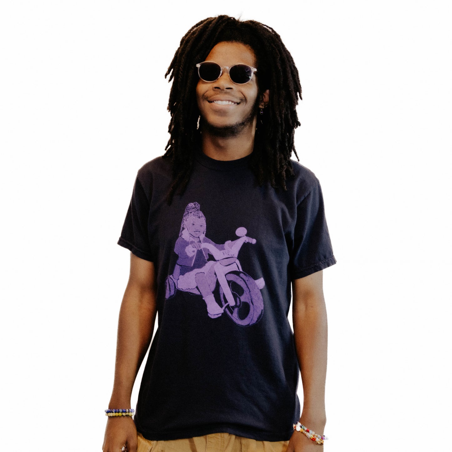 Money Grooves - Tricycle T-Shirt - Black w/ Purple